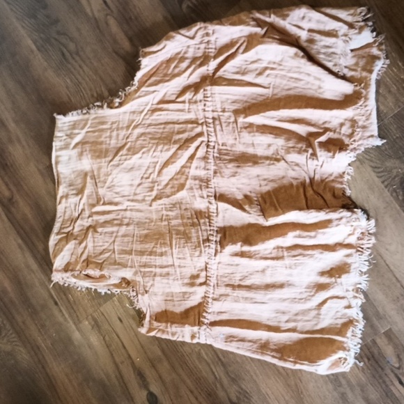 Umgee USA Pinky Tan Frayed Raw Hem Open Front Flowy Vest A42 - Picture 6 of 6